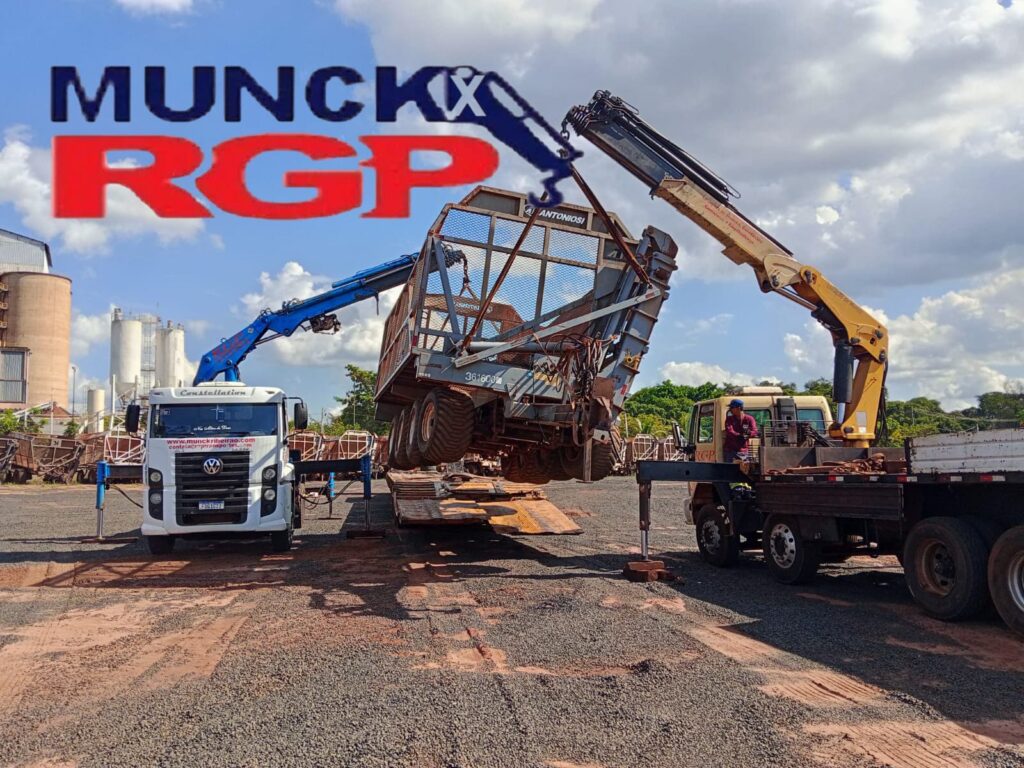 Munck em Ribeirão Preto especializada em içamento de máquinas, caixas d’água, estruturas metálicas e equipamentos industriais